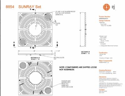 48" Square Sunray Tree Grate Set