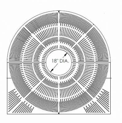 72" Square Sunray 2 Round Edges Tree Grate