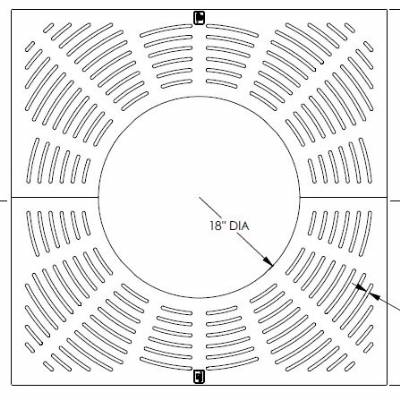 30" Square Plaza Tree Grate Set