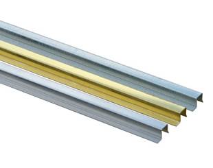 2459B ABT Brass Channel Overlay Rails, 1 Meter