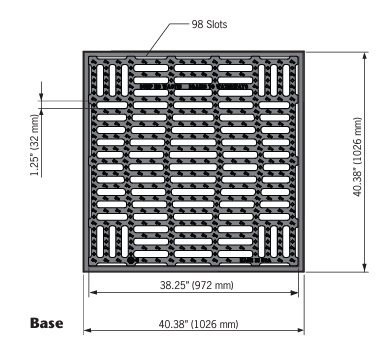 ACO-05713 Grey iron frame & 2-part slot grate