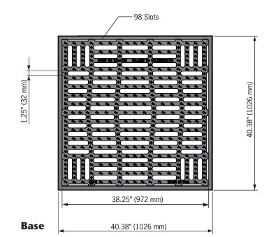 ACO-05713 Grey iron frame & 2-part slot grate