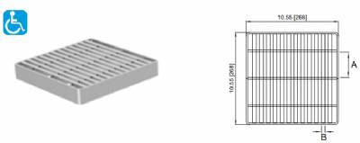 ACO 8" Floor Drain Stainless Steel Heel Safe Grate Medium Duty