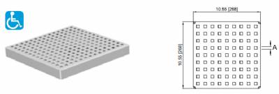 ACO 8" Floor Drain Stainless Steel Quadrato Grate light Duty