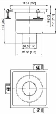 ACO Stainless Vertical Floor Drain 12"x12"