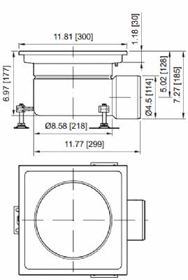 ACO Stainless Horizontal Floor Drain 12"x12"