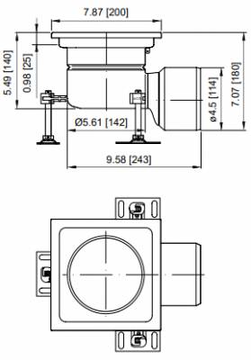 ACO Stainless Horizontal Floor Drain 8"x8"