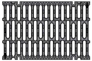 ACO S300K Ductile Iron Slotted 4 bolt Grate