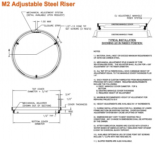 4" Adjustment Riser for 26" Diameter x 1-1/2" Seat Cover