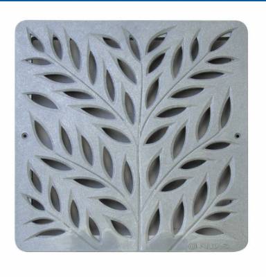 1218 Square Grate Botanical Gray 12" x 12"