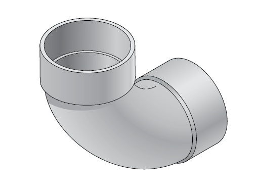 41P0 4IN LONG TURN 1/4 BEND HUB