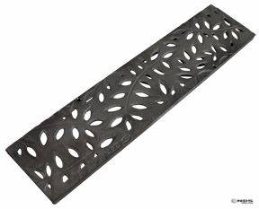 554 Mini Channel Decorative Botanical Cast Iron Grate Black