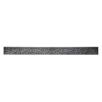 554 Mini Channel Decorative Botanical Grate Black