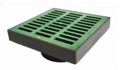 NDS 6" Square Grate and 4" Pipe Adapter Green