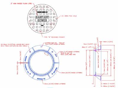 Neenah R-1670 Manhole Frame w/ solid lid