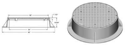 Neenah R-1752 Manhole Frame w/ solid lid