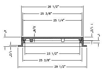 Neenah R-1792-FL Manhole Frame w/ solid lid