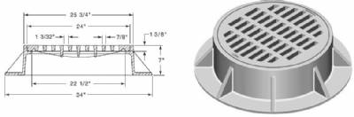 24" Round Frame and Grate Set