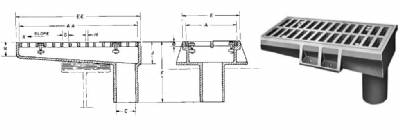 Neenah R-4014-C2 Cast Iron overhead scupper drain