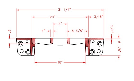 20" Wide Airport Neenah R-4993-FAB Series Trench Grate and type T Frame