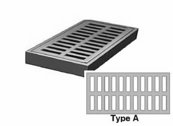 14" Wide Rectangular Type A Grate 2" Deep