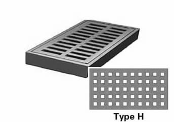 12" Wide Rectangular Type H Grate 1 3/4" Deep