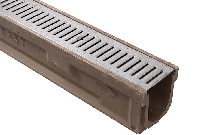 6" Wide Polycast 600 Poly Concrete Trench Drain Kit 4 foot Complete