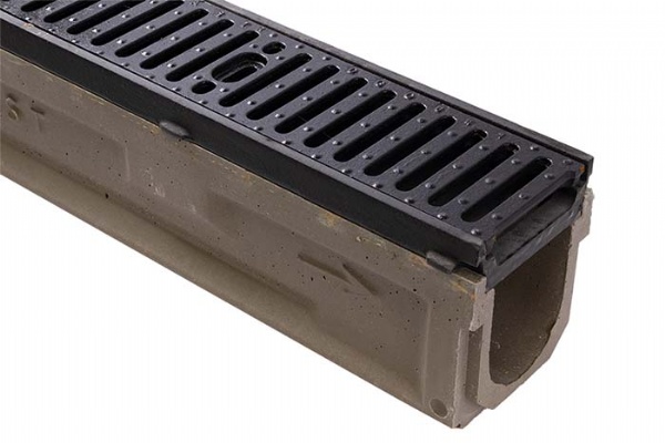 6" Wide Polycast 700 Heavy Duty Frame Poly Concrete Trench Drain Kit 16 foot Complete