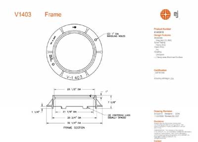 V1403 6-3/8" Tall Frame with Centering Lugs