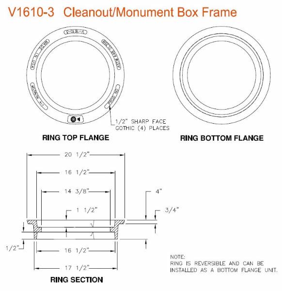 16" Round  Cleanout/Monument Box Frame
