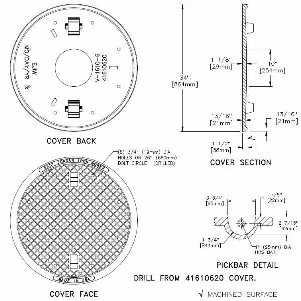 34" Round Solid Cover