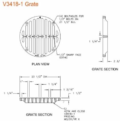 23 1/2" Round Heavy Duty Grate