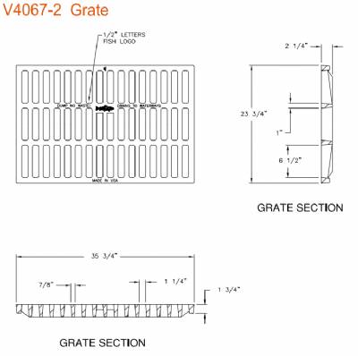 23-3/4" x 35 3/4" x 1-3/4" CI Grate