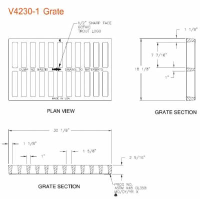 18 1/8" Wide Trench Grate