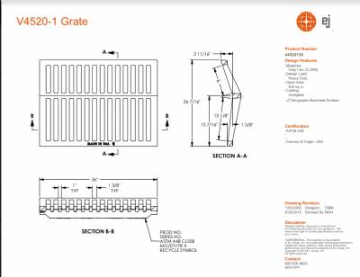 38" Gutter Inlet Bike Grate Only