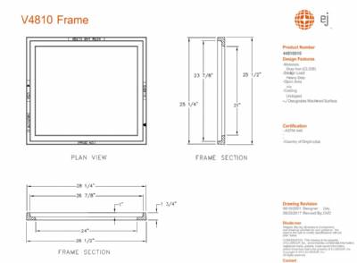 V-4810 Frame Only 28 1/4" x 25 1/4"