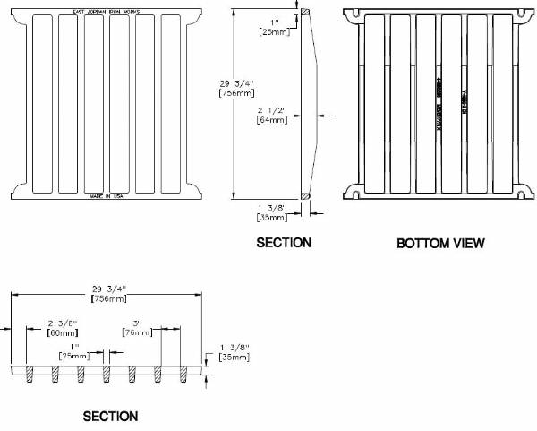 29.75" Grate 1.38" Deep