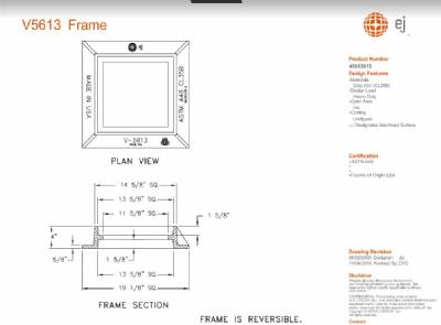 V-5613 Frame for V-6713 Cover