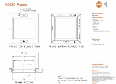 V-5620 4" Tall Reversible Frame