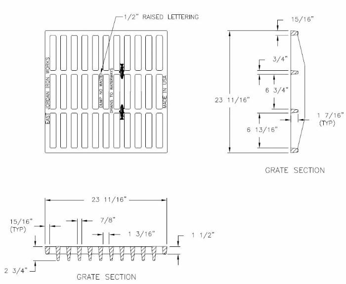 23 11/16" Square Grate Only