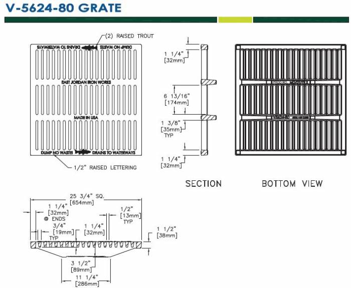 25 3/4" Square ADA Pedestrian Grate