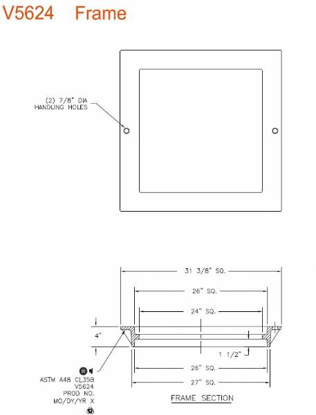 26" Square 4" Tall Reversible  Frame