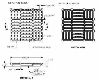 25 3/4" Square Grate