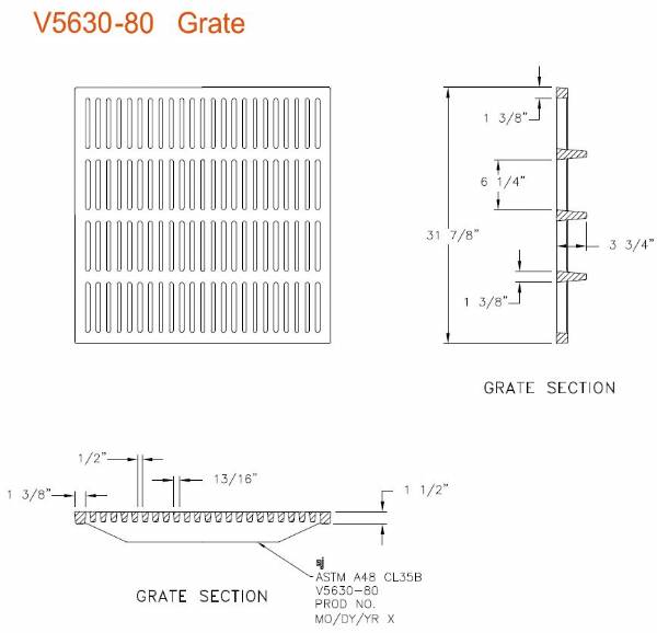 31 3/4" Square ADA Pedestrian Grate