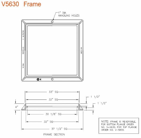 32" Wide Square Frame Only