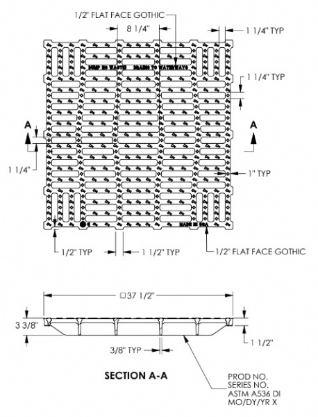 37 1/2" Square Grate