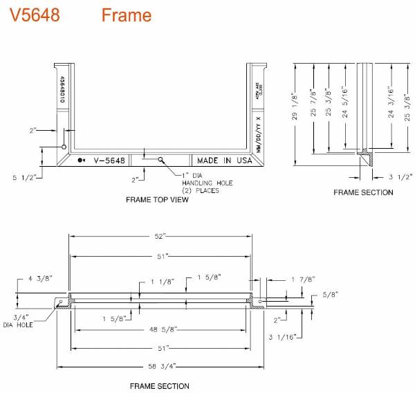 50 5/8 Square Frame (1/2 Section)