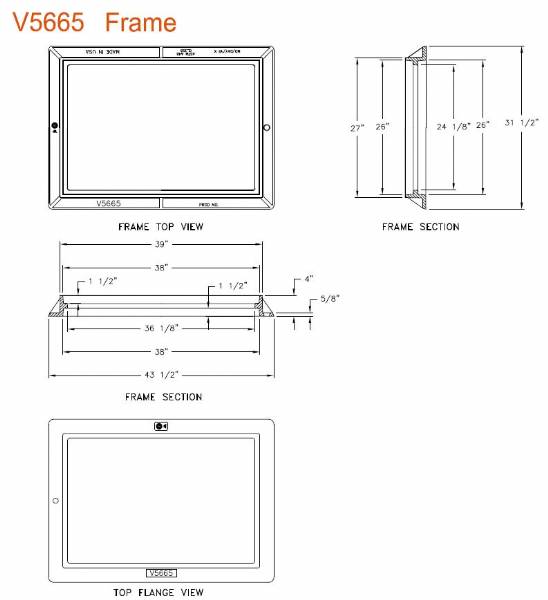 27" Wide 4" Tall Reversible Frame