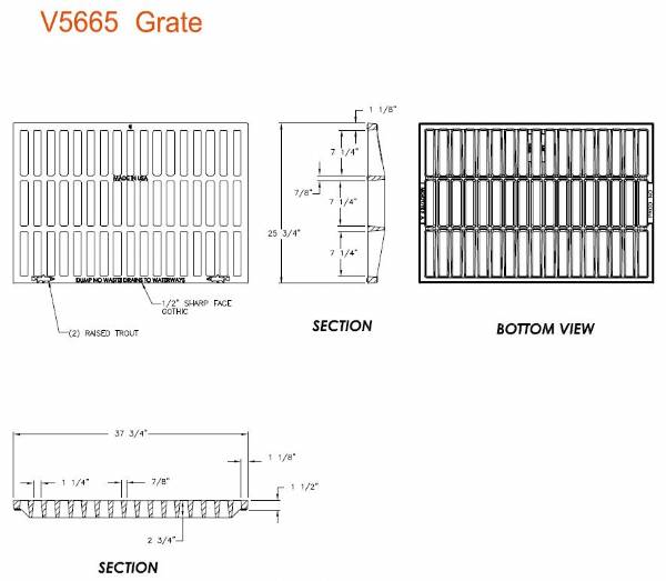 26" Wide  Grate