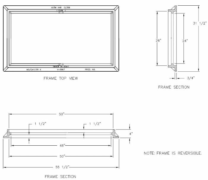 24" X 48" One Piece frame